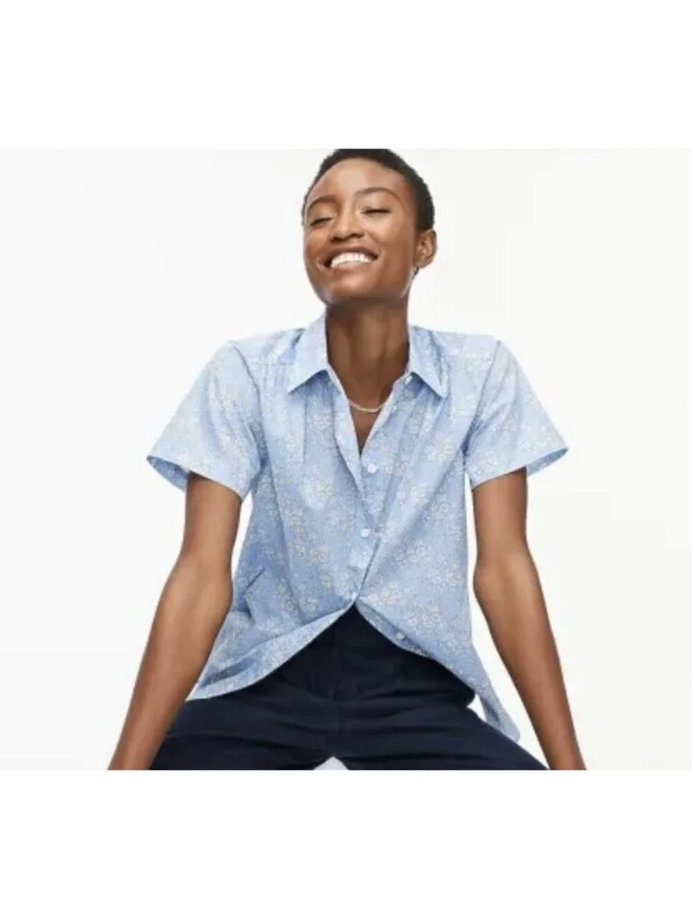 J.CREW Classic-Fit Cotton Short-Sleeve Shirt in Liberty® Capel Floral Blue-4